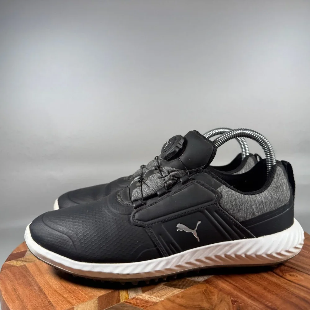 Puma Ignite Articulate Disc Golf Shoes Black Silver Womens 8.5 Youth 7